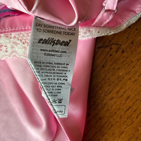 Edikted Blush Pink Lace Trim Chemise - Picture 4 of 5